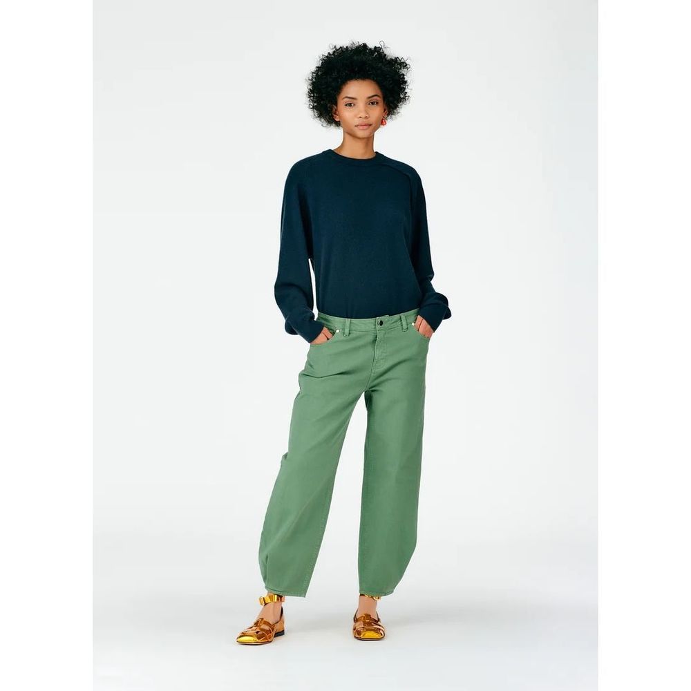 Tibi Green Ankle Cropped Pants